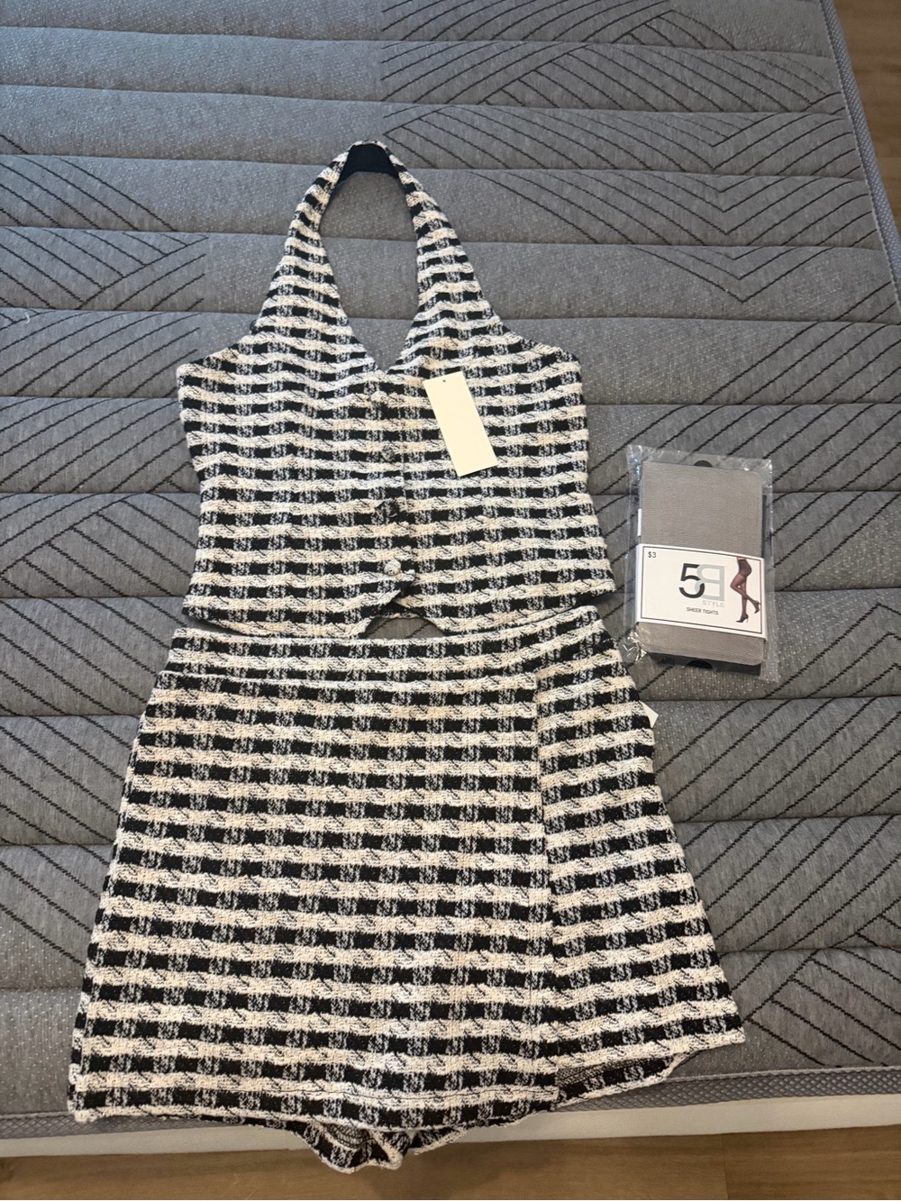Black & White Check Halter skirt